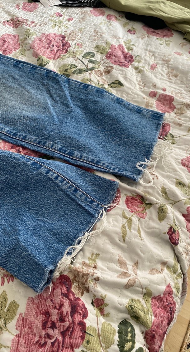 Düğmeli Mavi Bohem Midi Kot Pantolon - Görsel 4