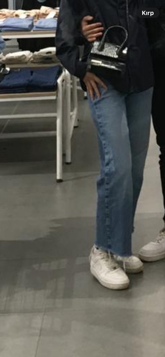 Düğmeli Mavi Bohem Midi Kot Pantolon - Görsel 5