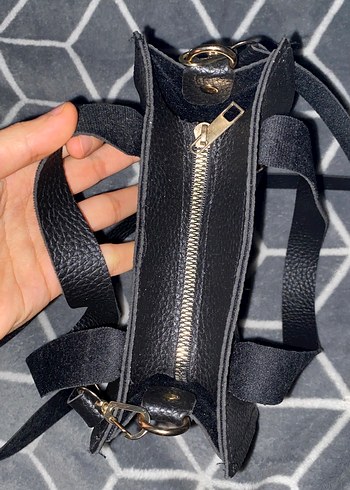 Siyah Deri Kadın Omuz Çantası - Görsel 3