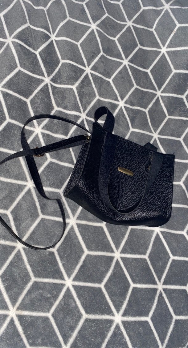 Siyah Deri Kadın Omuz Çantası - Görsel 5