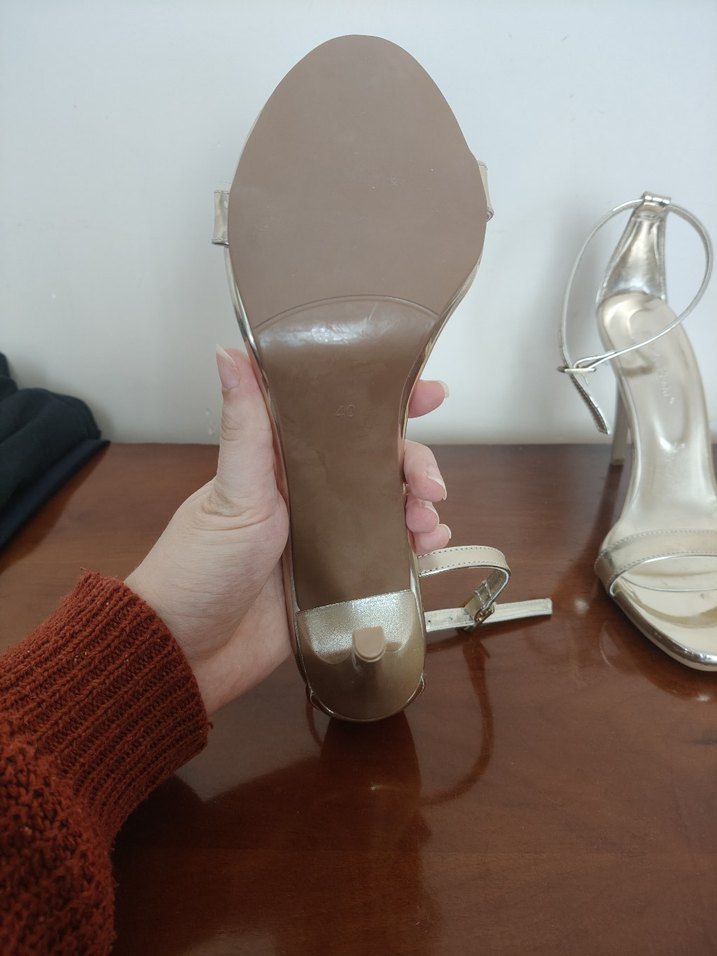 Bej Stiletto Topuklu Kadın Akşam Ayakkası - Görsel 2