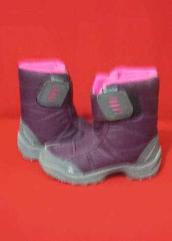 Mor ve Gri Kız Çocuk Botu Velcro Bantlı - Görsel 3