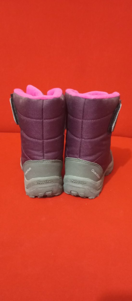 Mor ve Gri Kız Çocuk Botu Velcro Bantlı - Görsel 2