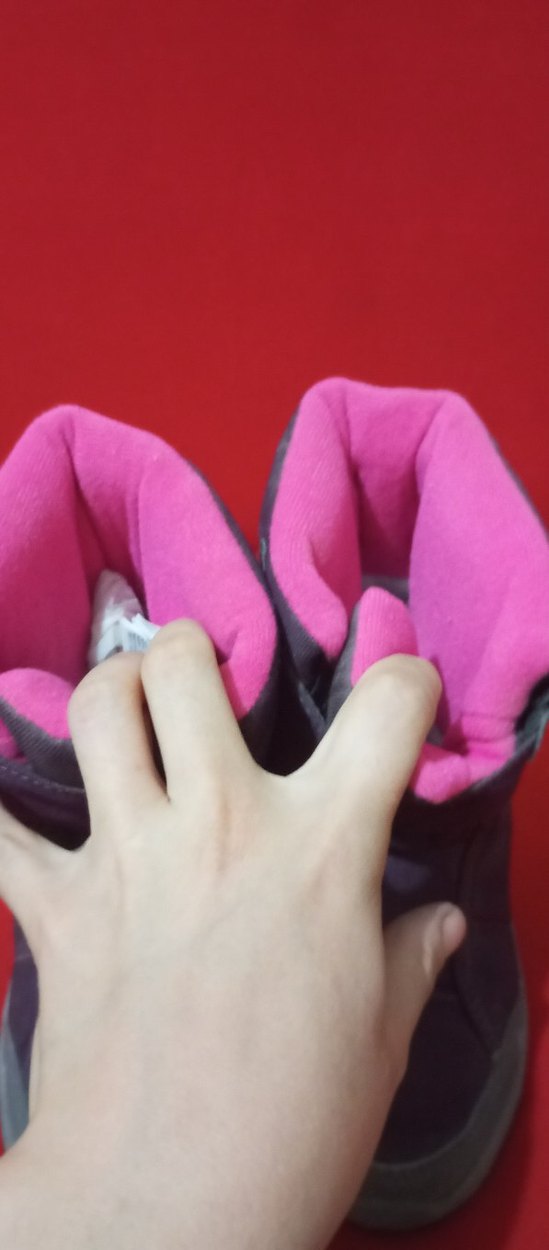 Mor ve Gri Kız Çocuk Botu Velcro Bantlı - Görsel 4