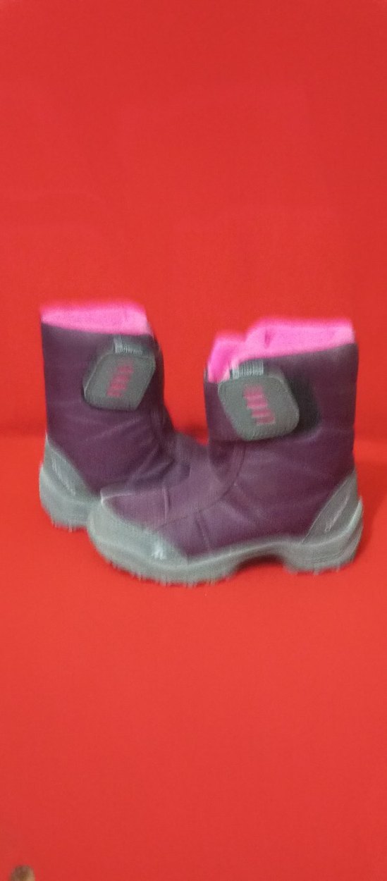 Mor ve Gri Kız Çocuk Botu Velcro Bantlı - Görsel 3