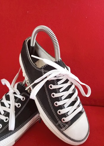 Siyah Beyaz Bağcıklı Kadın Spor Ayakkabı - Görsel 2