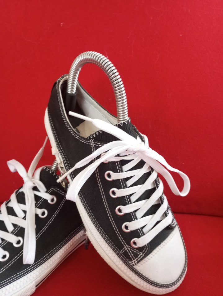 Siyah Beyaz Bağcıklı Kadın Spor Ayakkabı - Görsel 2