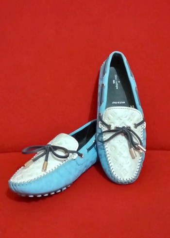 Mavi Beyaz erkek Loafer Ayakkabı - Görsel 2