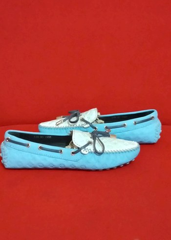 Mavi Beyaz erkek Loafer Ayakkabı - Görsel 6