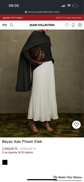 Suud Collection Suud pliseli etek