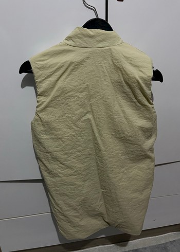 Bej Keten Fermuarlı Kadın Yelek - Görsel 3