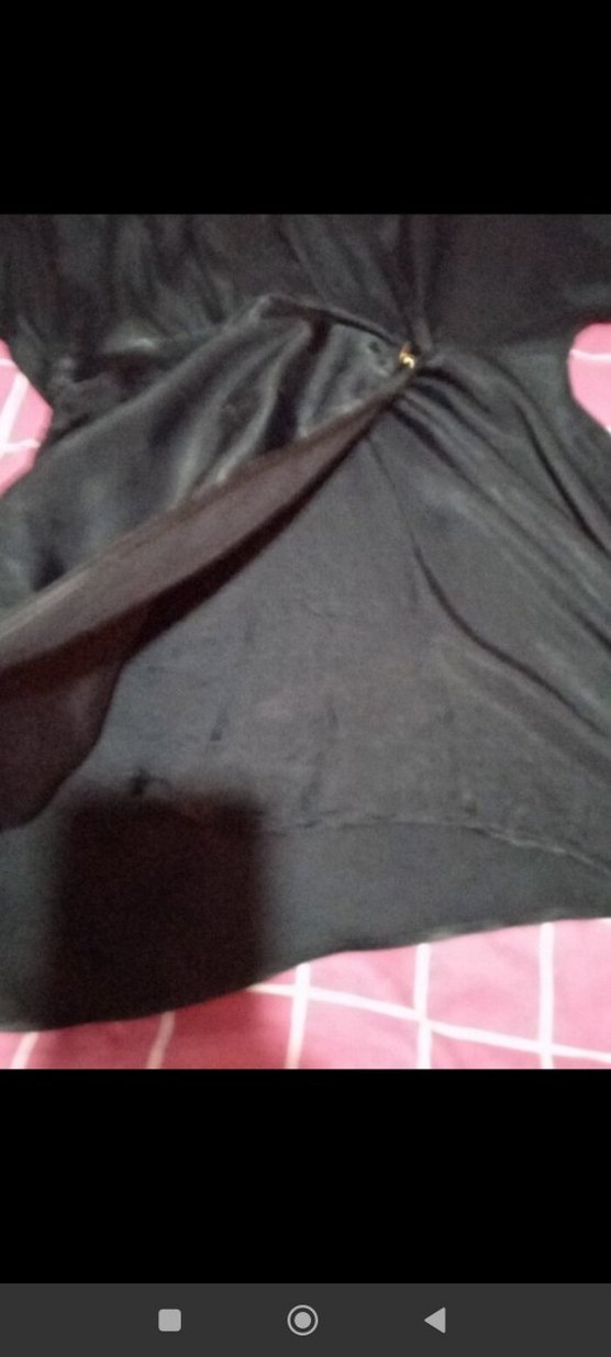 Siyah Uzun Kollu Gevşek Kesim Gotik Kadın Elbise - Görsel 2