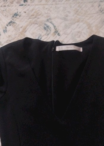 Siyah V Yakalı özel dikim Uzun Kollu Elbise - Görsel 2