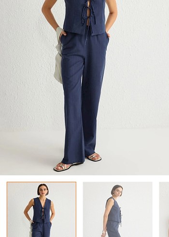 Kadın Lacivert Kumaş Pantolon - Görsel 2