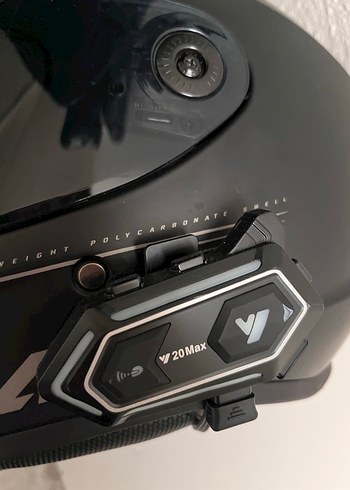 Çift Vizörlü Siyah Tam Kapalı Motosiklet Kask, Işıklı İnterkom - Görsel 6