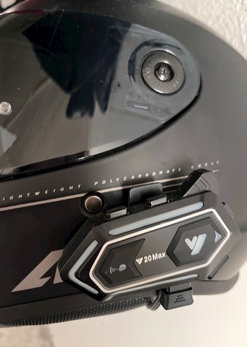 Çift Vizörlü Siyah Tam Kapalı Motosiklet Kask, Işıklı İnterkom - Görsel 7