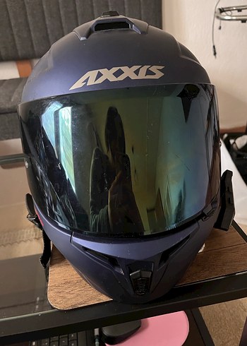 Axxis Draken Solid Matt Blue XXL ve Işıklı İnterkom - Görsel 2