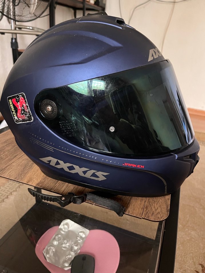 Axxis Draken Solid Matt Blue XXL ve Işıklı İnterkom - Görsel 3