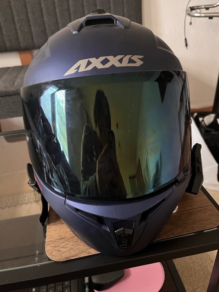 Axxis Draken Solid Matt Blue XXL ve Işıklı İnterkom - Görsel 2