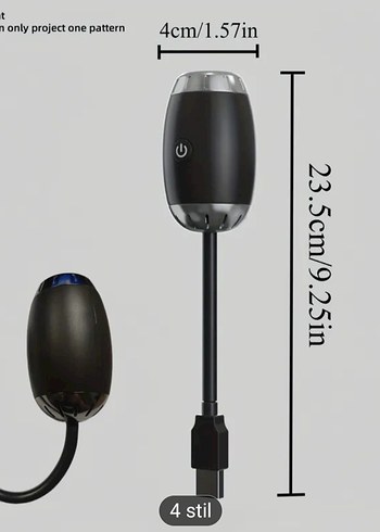 360° Dönerli Siyah  USB'li mini Galaxy projeksiyon - Görsel 3