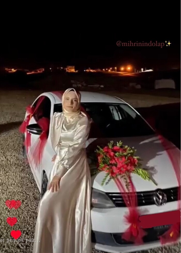 Saten Krem Renk Tesettür Abiye "KUSURSUZ ? - Görsel 5