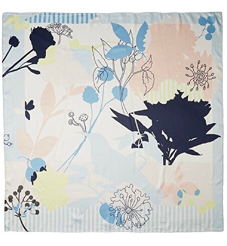 BeymenClub Colorblocked Desenli 90x90 Twill Esarp