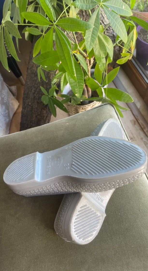 Gri Kadın Naylon Plaj/Bahçe Ayakkabısı - Görsel 3