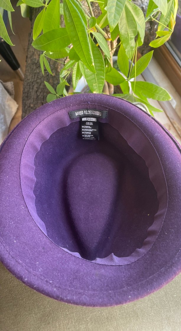 Mudo Koyu Mor Yün Kadın Fötr Şapka - Görsel 4