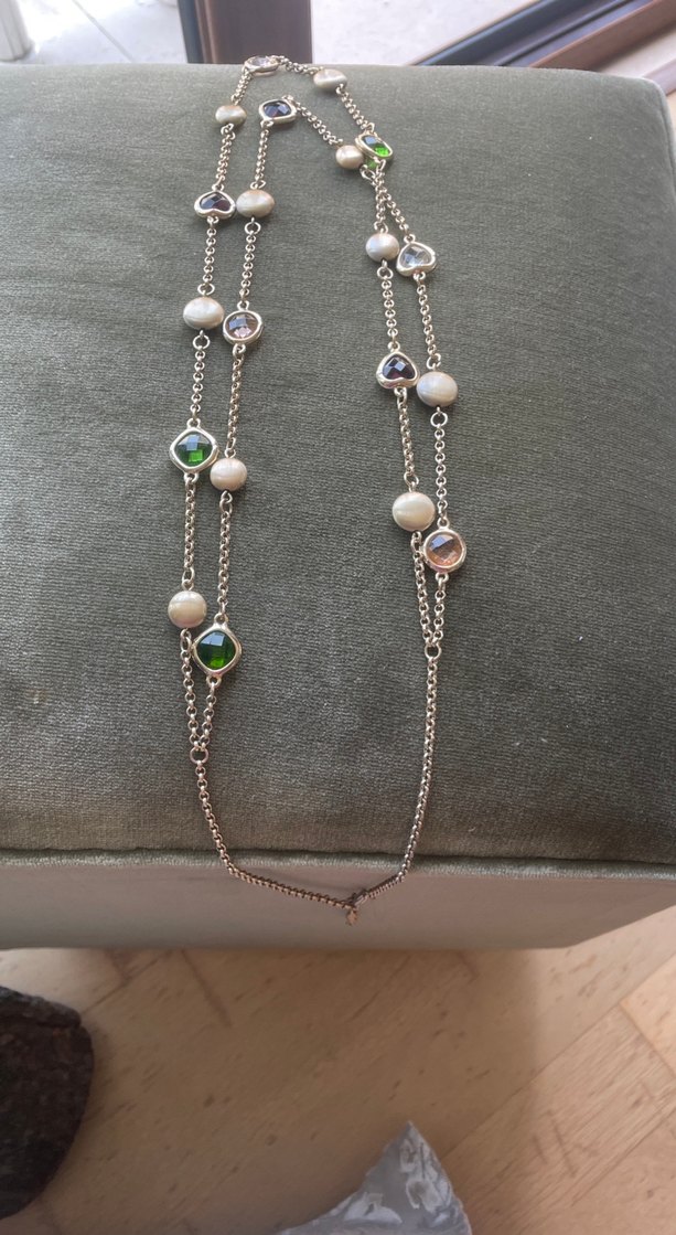 Uzun Zincir Detaylı Çok Renkli Bohem Kolye - Görsel 2