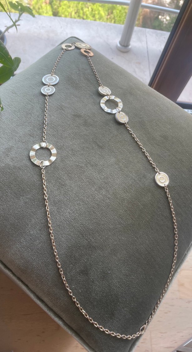 Uzun Zincir Detaylı Altın Kadın Kolye - Görsel 2