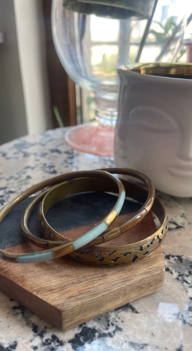 Altın Renkli Yılan Desenli Bohem Bileklik - Görsel 4