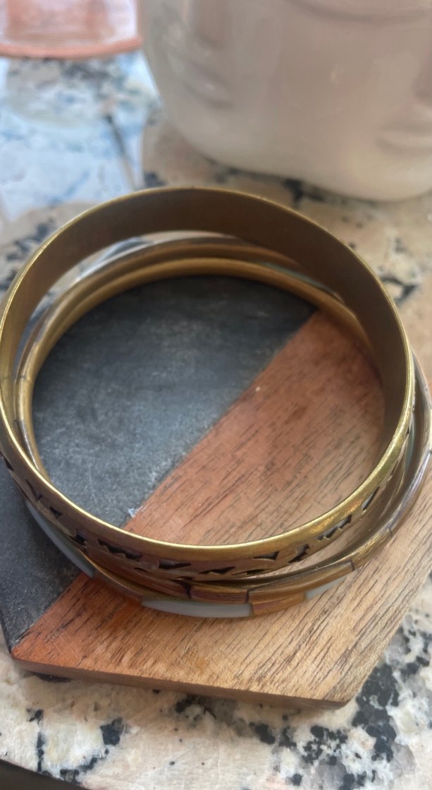 Altın Renkli Yılan Desenli Bohem Bileklik - Görsel 3