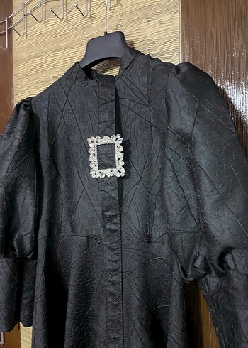 Uzun Siyah Balon Kol Abiye 42 Beden - Görsel 3