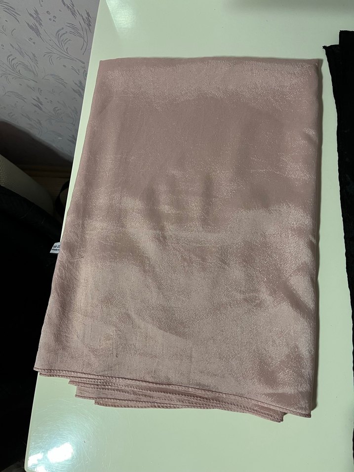 Pembe Uzun Kollu İnci Detaylı Drapeli Abiye Elbise - Görsel 4