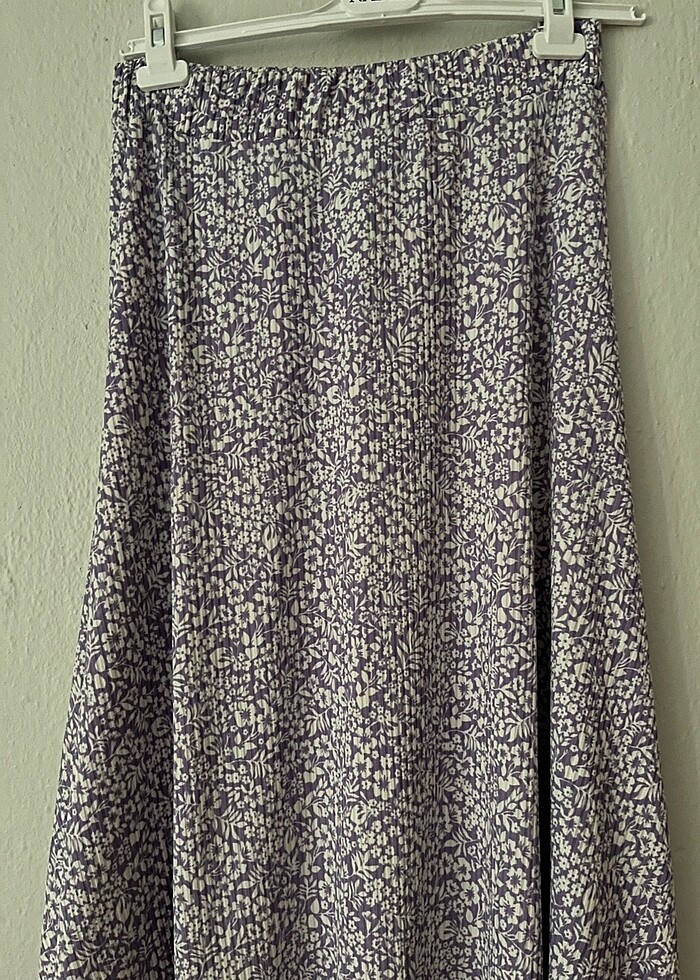 Mor asimetrik detaylı etek - Görsel 3