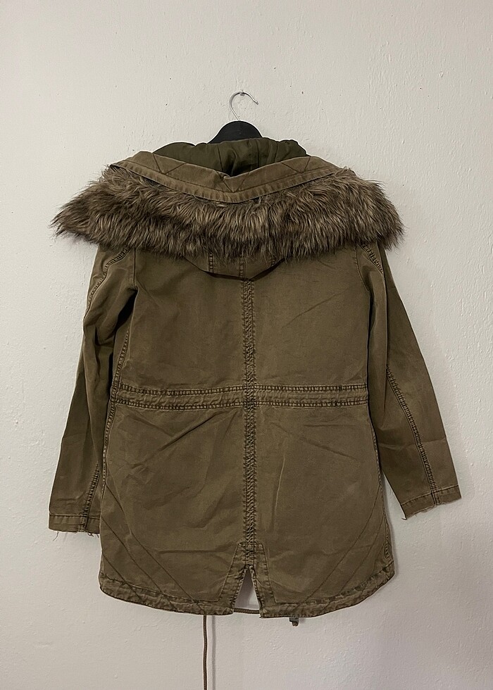 Mavi jeans marka haki renk parka/ kaban - Görsel 4