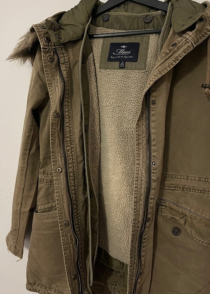Mavi jeans marka haki renk parka/ kaban - Görsel 2