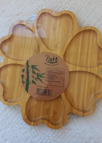 Bambu Kalp Bölmeli Mutfak Servis Tabağı