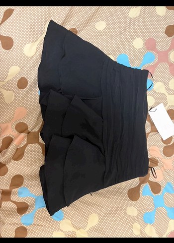 Siyah Fırfırlı Zara Mini Şort Etek - Görsel 3