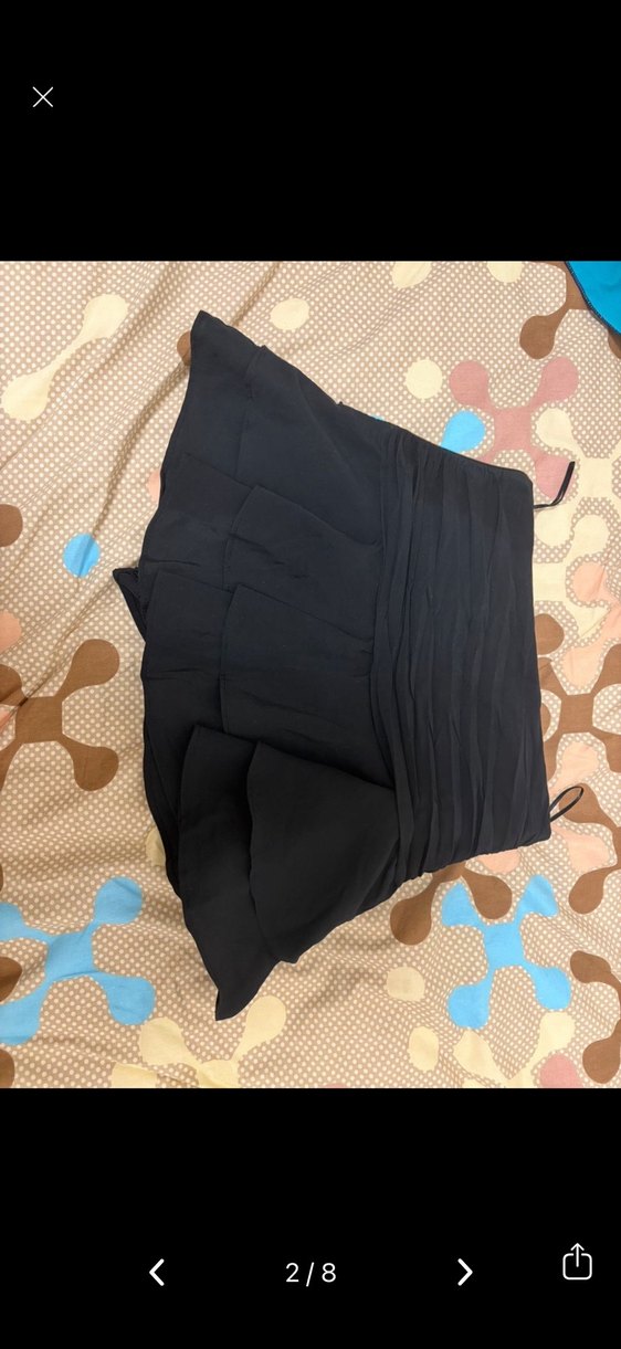 Siyah Fırfırlı Zara Mini Şort Etek - Görsel 2