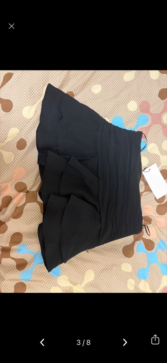 Siyah Fırfırlı Zara Mini Şort Etek - Görsel 3