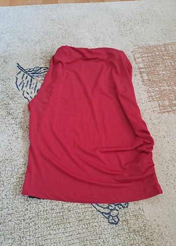 Kırmızı Yüksek Yakalı Bluz - Görsel 2