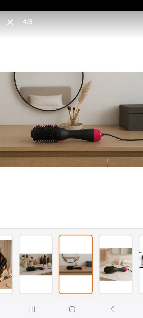 Pembe Renkli Saç Şekillendirici Fırça one step markası - Görsel 2