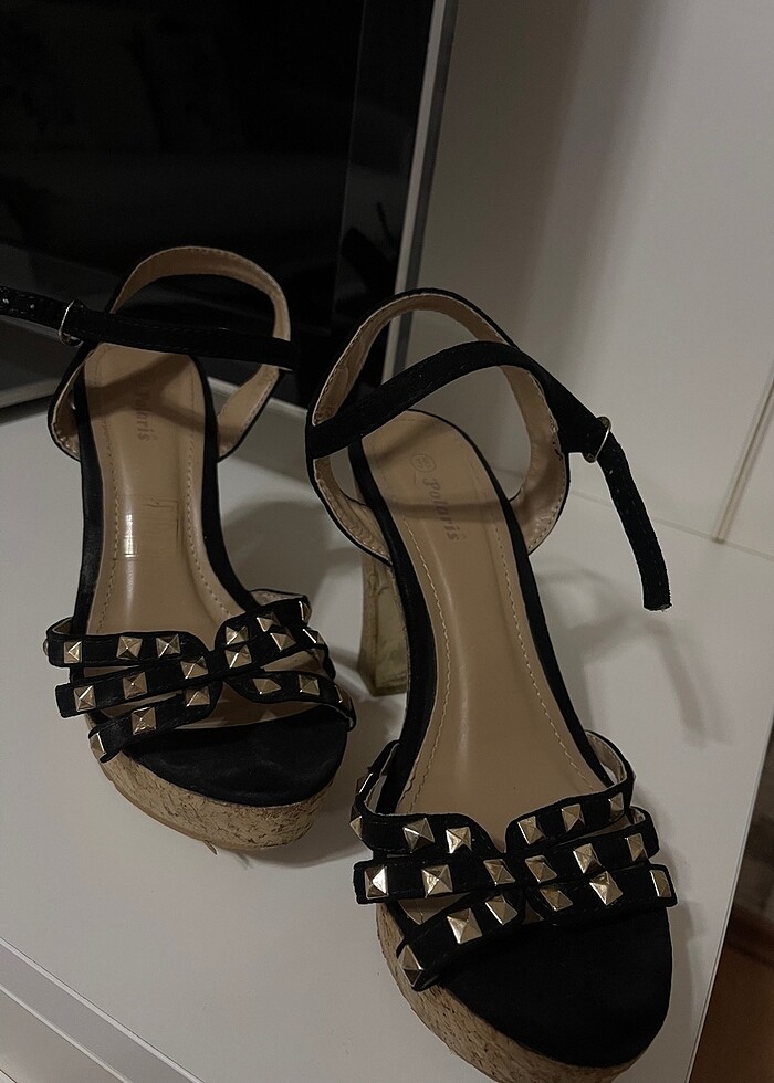 Topuklu yazlık ayakabı önü açık - Görsel 3