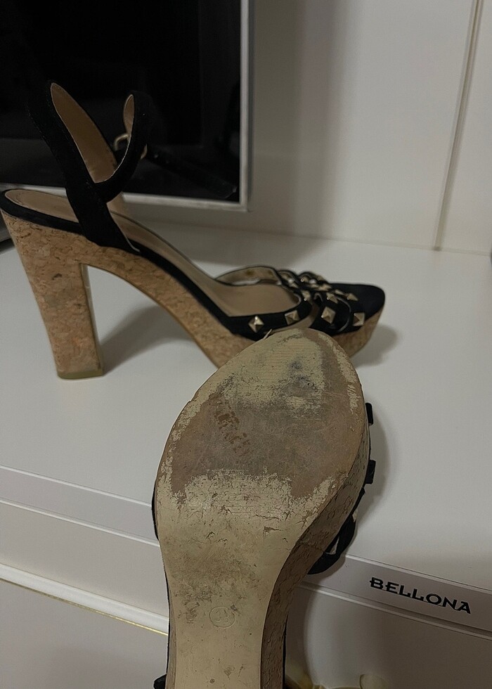 Topuklu yazlık ayakabı önü açık - Görsel 4