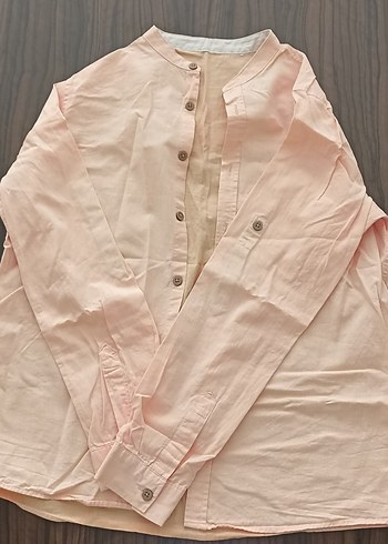 somon Düğmeli Keten erkek çocuk Gömlek - Görsel 3