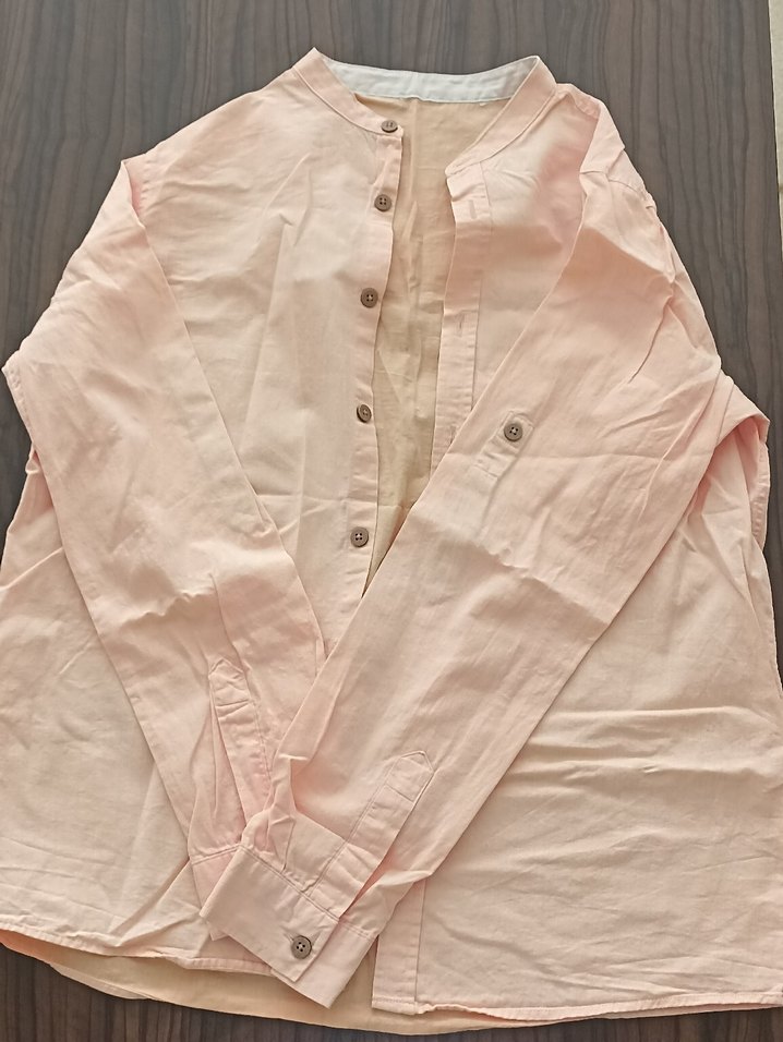 somon Düğmeli Keten erkek çocuk Gömlek - Görsel 3