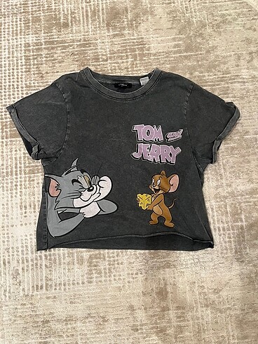 Tom ve jerry crop tshirt