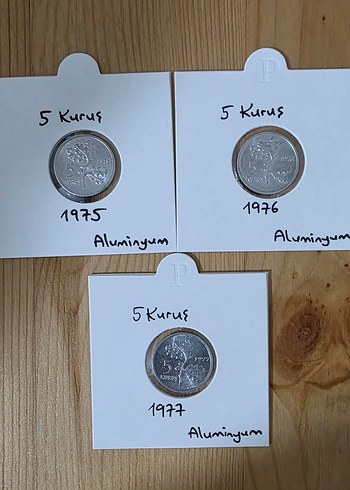 5 KURUŞ 1975 - 1976 - 1977 - (1977) NADİRDİR TAKIM