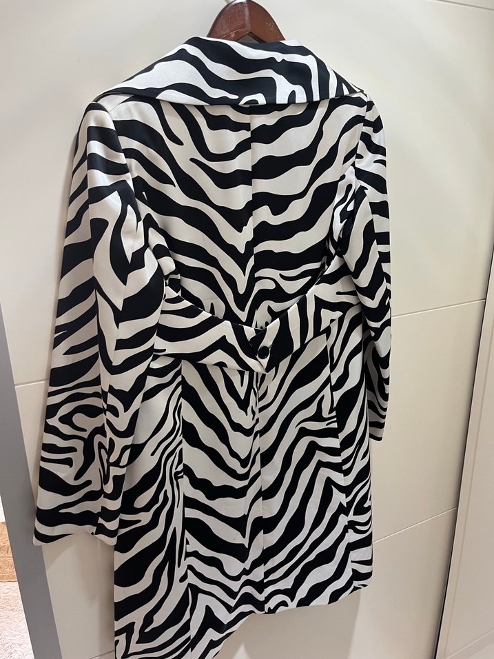 Vakko Vintage Zebra Desenli Blazer Ceket - Görsel 4